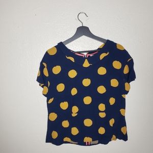 Boden Sophia Peter Pan Collar Navy Blue Top